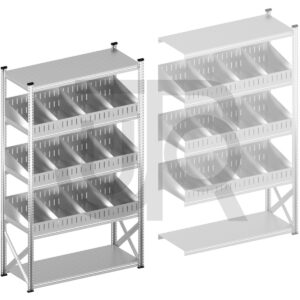Vakkenstelling H2500 x D500 | startset vak 1500 mm | schuine opzetranden 100-200 mm-0