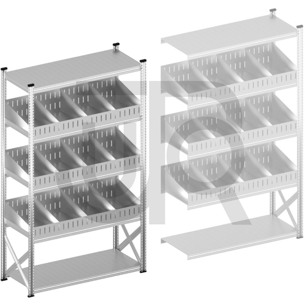 Vakkenstelling H2500 x D600 | startset vak 1500 mm | schuine opzetranden 100-200 mm-0