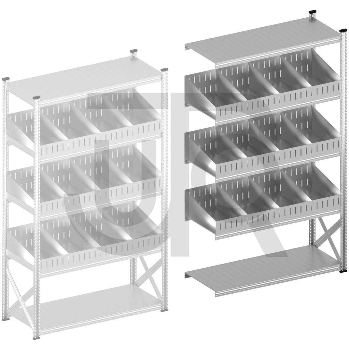 Vakkenstelling H2500 x D500 | aanbouwset vak 1500 mm | schuine opzetranden 100-200 mm-0