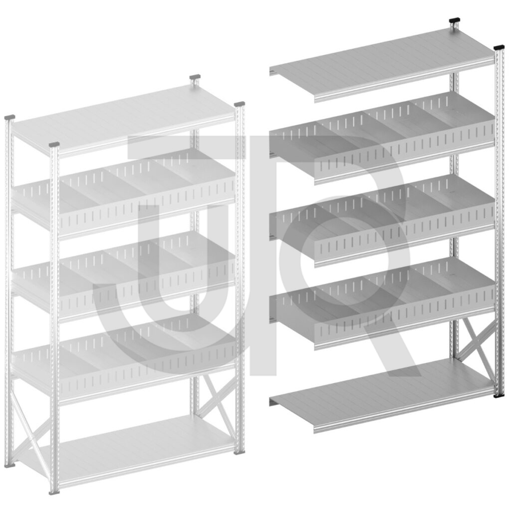 Vakkenstelling H12500 x D600 | aanbouwset vak 1500 mm | rechte opzetranden 100 mm-0