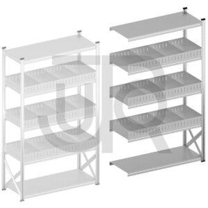 Vakkenstelling H12500 x D600 | aanbouwset vak 1500 mm | rechte opzetranden 100 mm-0