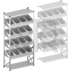 Vakkenstelling H3028 x D500 | startset vak 1500 mm | schuine opzetranden 100-200 mm-0