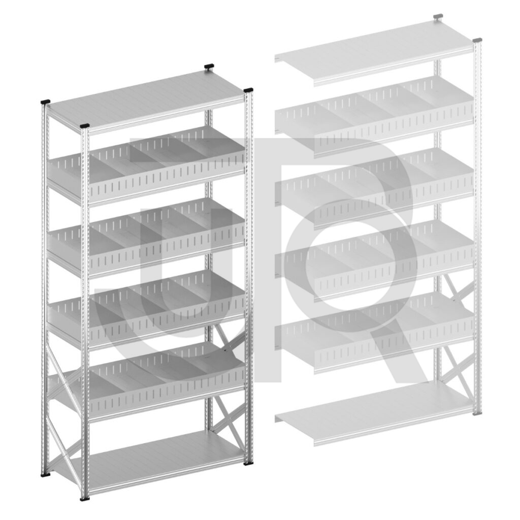 Vakkenstelling H3028 x D500 | startset vak 1500 mm | rechte opzetranden 100 mm-0