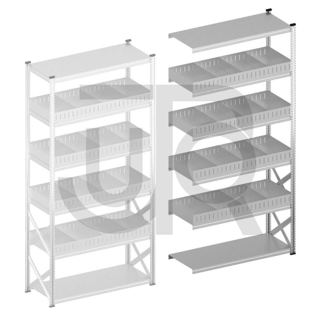 Vakkenstelling H3028 x D600 | aanbouwset vak 1500 mm | rechte opzetranden 100 mm-0