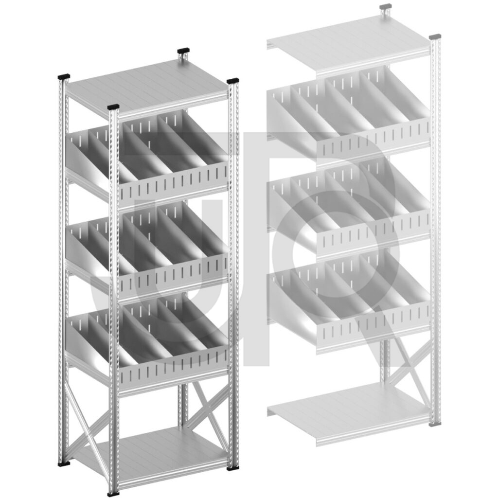 Vakkenstelling H2500 x D500 | startset vak 900 mm | schuine opzetranden 100-200 mm-0
