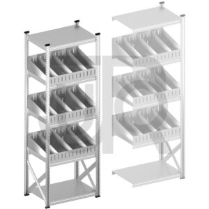 Vakkenstelling H2500 x D500 | startset vak 900 mm | schuine opzetranden 100-200 mm-0
