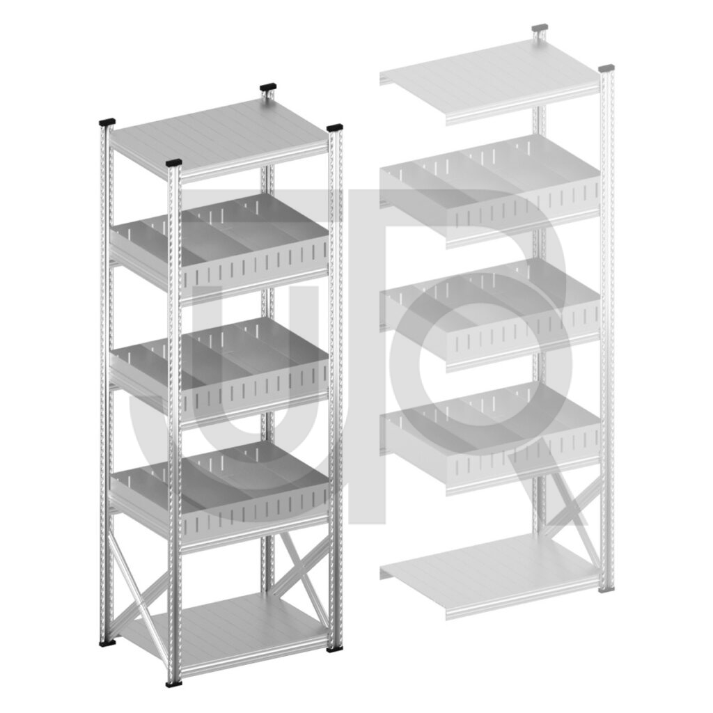 Vakkenstelling H2500 x D500 | startset vak 900 mm | rechte opzetranden 100 mm-0