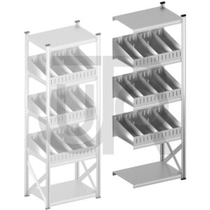 Vakkenstelling H2500 x D500 | aanbouwset vak 900 mm | schuine opzetranden 100-200 mm-0