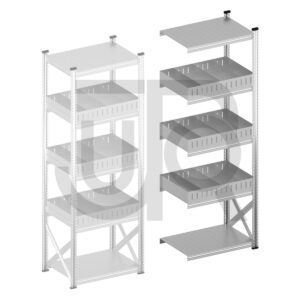 Vakkenstelling H2500 x D600 | aanbouwset vak 900 mm | rechte opzetranden 100 mm-0