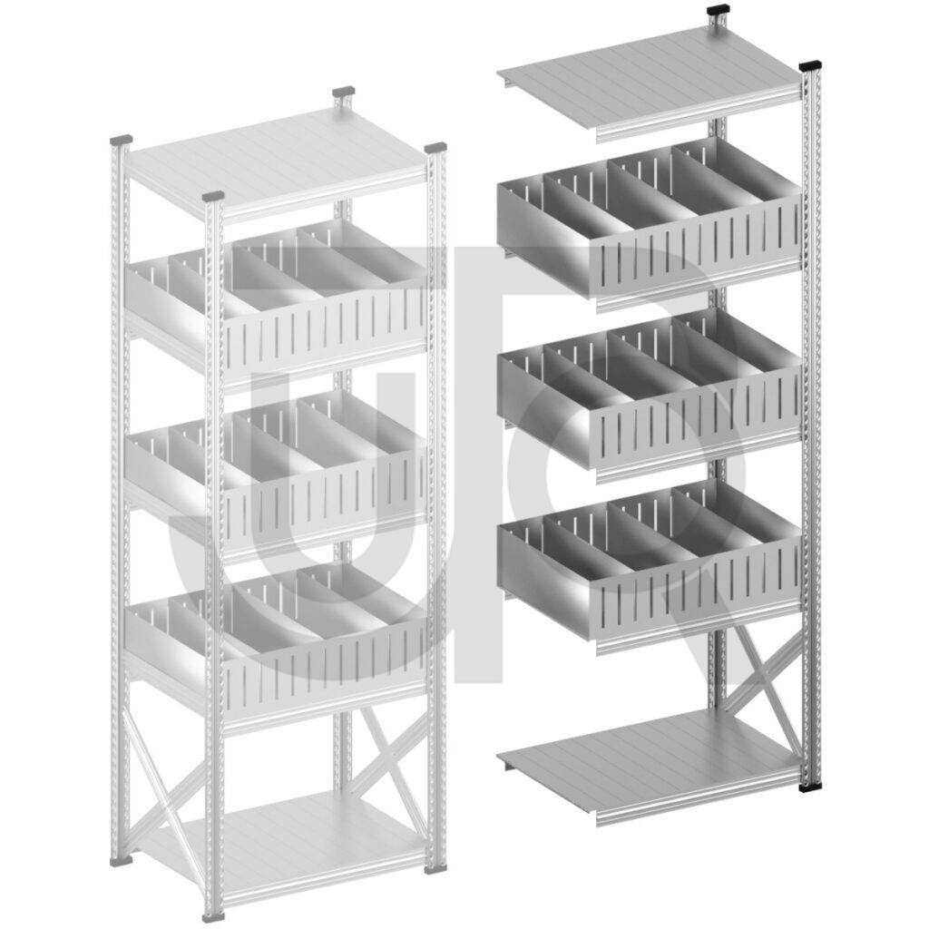 Vakkenstelling H2500 x D600 | aanbouwset vak 900 mm | rechte opzetranden 200 mm-0
