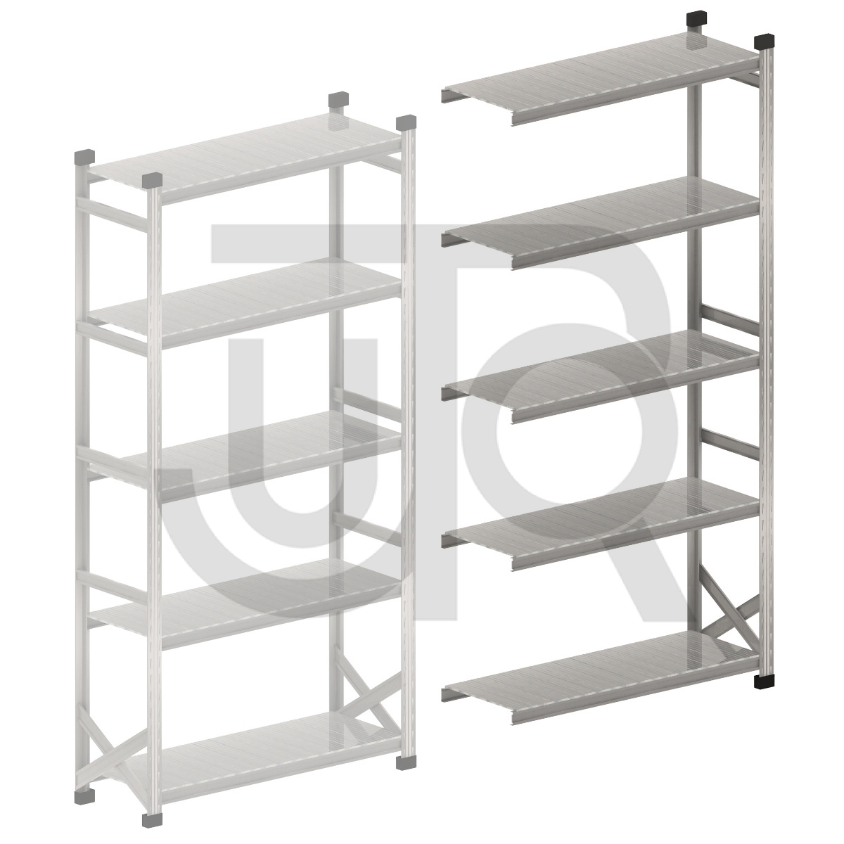 Gebruikte legbordstelling H2500 x D320 | aanbouwset vak 1200 mm-0