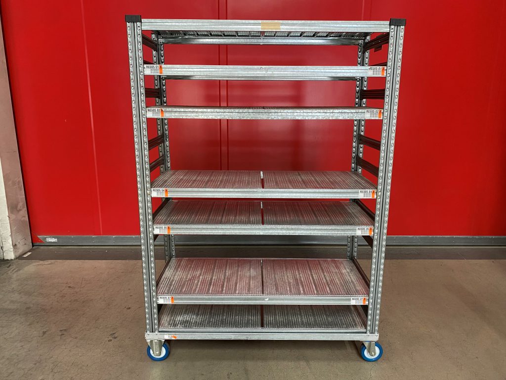 Gebruikte verrijdbare legbordstelling 1280 x 510 x 1800 (BxDxH) mm incl. 7 legborden-0