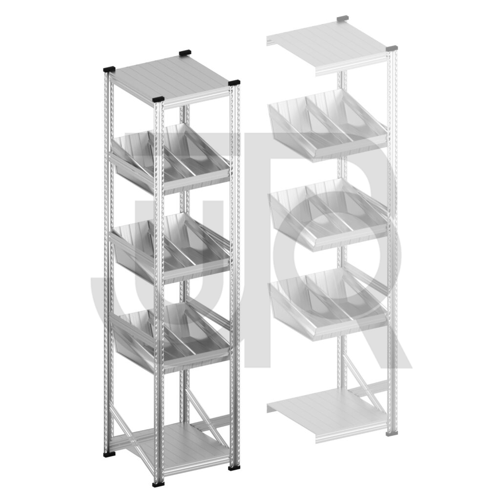 Modulaire bakken stelling H2500 x D800 |startset vak 600 mm-0