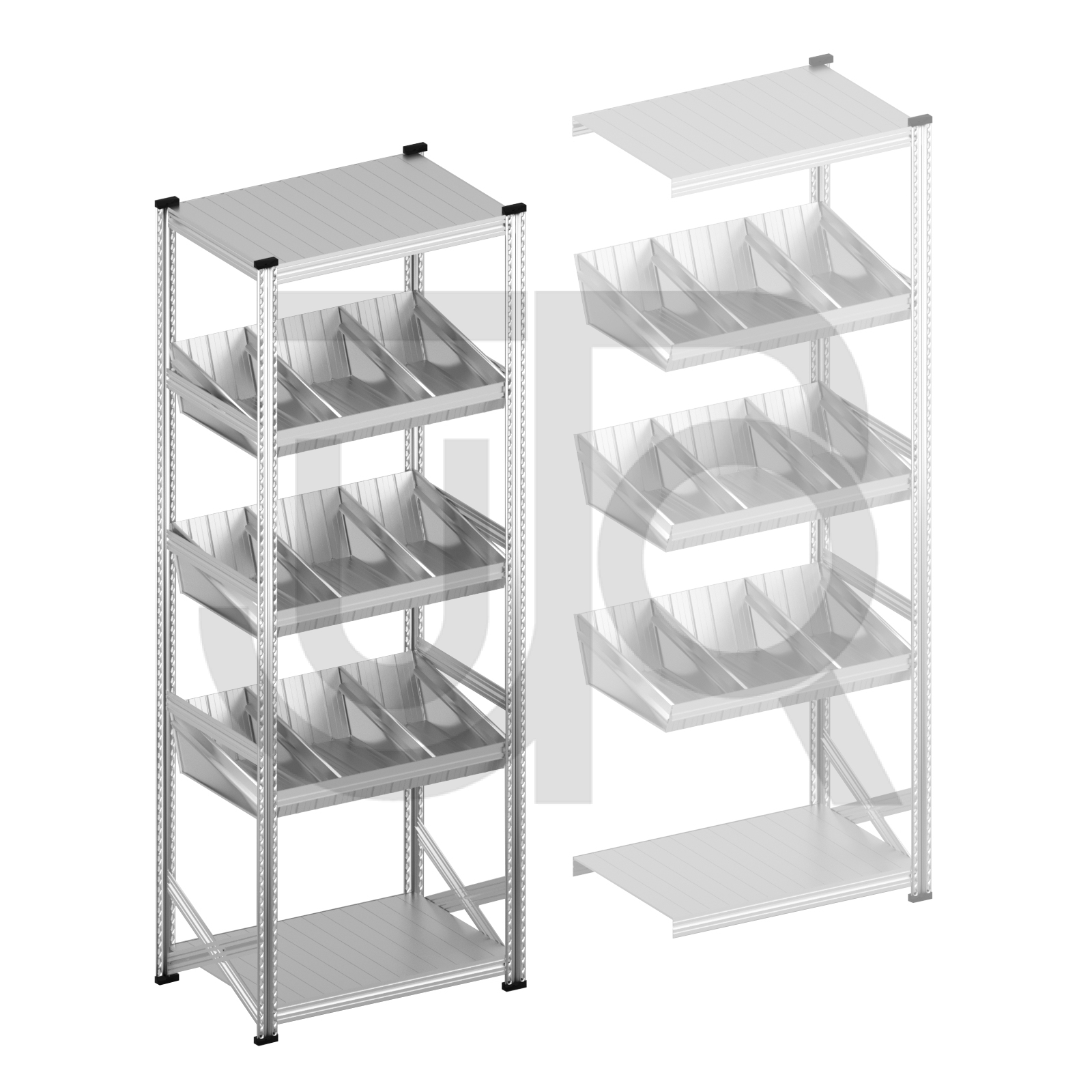 Modulaire bakken stelling H2500 x D400 |startset vak 900 mm-0