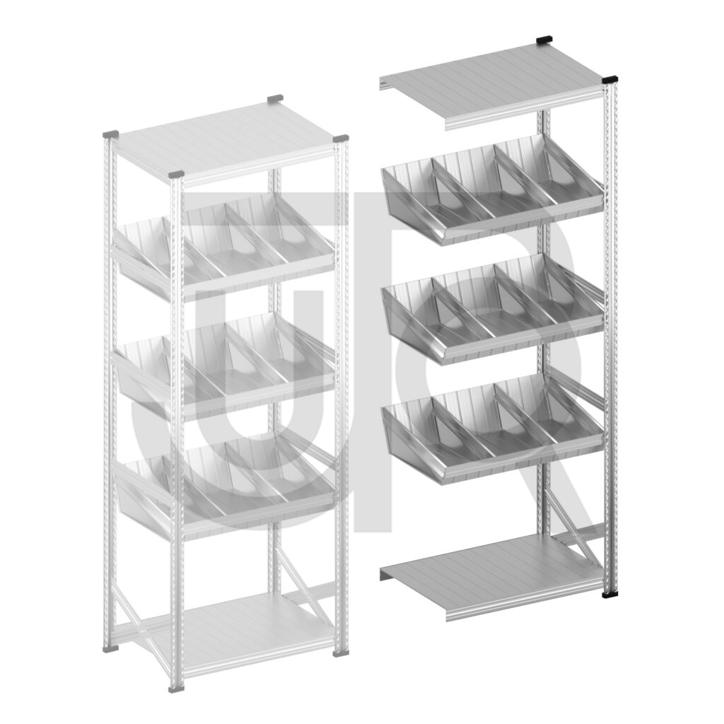 Modulaire bakken stelling H2500 x D600 |aanbouwset vak 900 mm-0