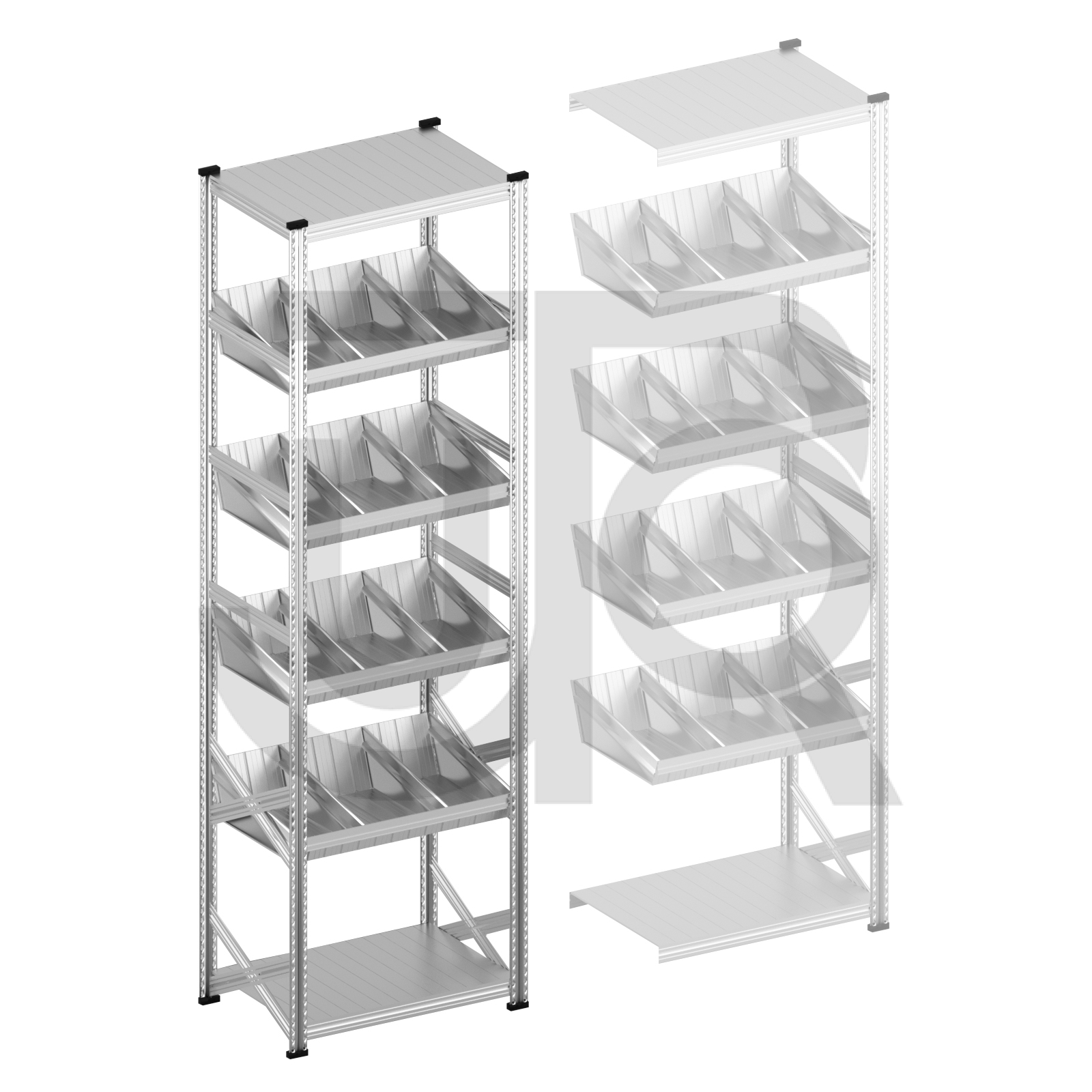 Modulaire bakken stelling H3028 x D600 |startset vak 900 mm-0