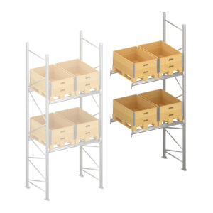 Palletstelling H4500 x D1100 mm, liggers 106/33 | aanbouwset vak 1800-2700 mm